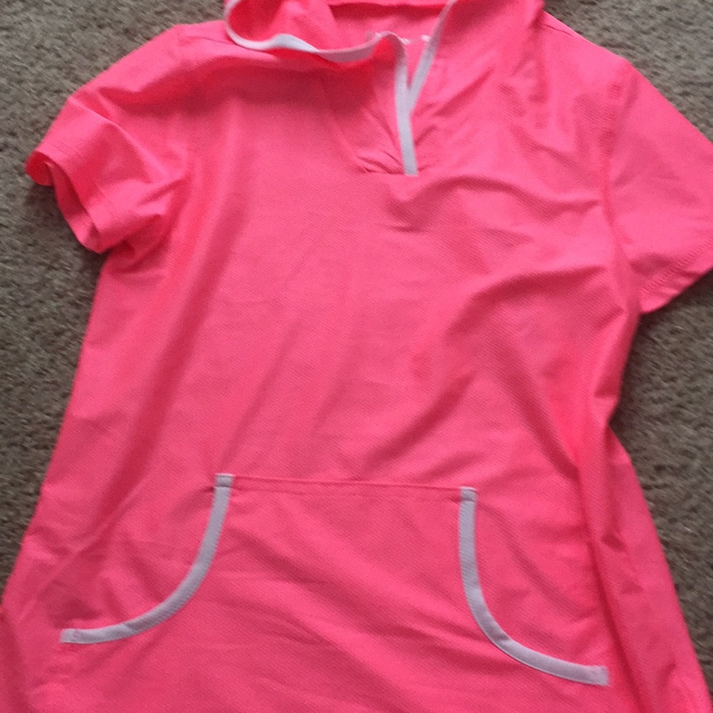 Neon pink workout shirt